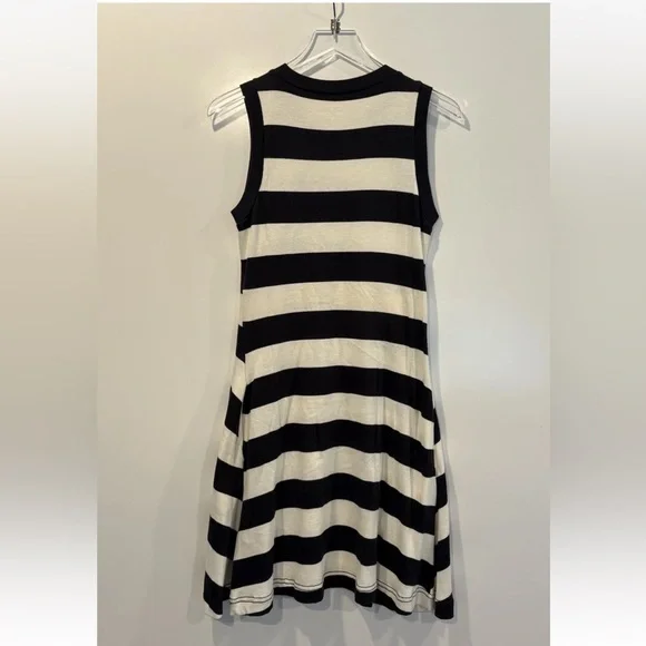 Kate Spade Black Ivory Cotton‎ Striped Dress Womens Size Small (653) - Picture 3 of 5